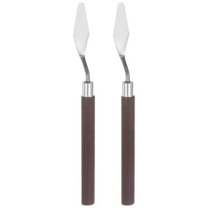 Unique Bargains Stainless Steel Wood Handle Flexible Polished Palette Knife 2 Pcs - 1 of 4