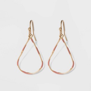 Enamel Teardrop Drop Earrings - Universal Thread Blush Pink, Women
