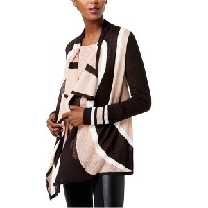 I.N.C International Concepts Womens Colorblocked Cardigan Sweater, Black, X-Small - 1 of 1
