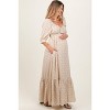Pinkblush Cream Floral Sweetheart Neckline Maternity Maxi Dress - 3 of 4