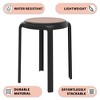 LeisureMod Tresse Stackable Dining Stool – Mid-Century Modern Round Backless Wicker-Top Seat Indoor Outdoor Use for Kitchen, Patio, Garden Set of 2 - 4 of 4