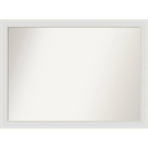 42" x 31" Non-Beveled Flair Narrow Bathroom Wall Mirror Soft White - Amanti Art: Modern Rectangle, Polystyrene Frame, Wall Mounted - 1 of 4