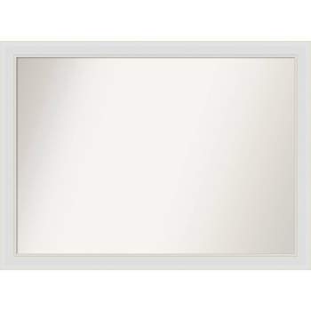 42" x 31" Non-Beveled Flair Soft White Narrow Wall Mirror - Amanti Art