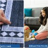 Solid Bordered Rug, Machine Washable Soft Geometric Throw Carpet, Non-Slip Low-Pile Indoor Floor Mat for Living Room, Bedroom, Office - 4 of 4