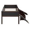 Bellemave Twin Size Loft Bed with Slide and 2 Storage Boxes Kids Low Loft Bed Frame with Climbing Frame and Chalkboard, Espresso - 4 of 4