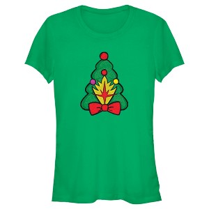 Juniors Womens Guardians of the Galaxy Holiday Special Shield Christmas Tree T-Shirt - 1 of 4