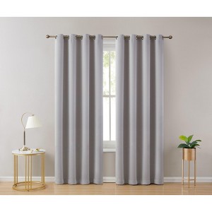 HLC.ME Laurance Complete Blackout Thermal Insulated Grommet Top Panels Window Curtains Drapes for Bedroom, Set of 2 - 1 of 4