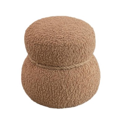 NicBex Modern 16.1" Round Ottoman Small Footstools with Wood Frame for Bedroom and Living Room
