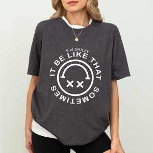 Simply Sage Market S.W.Smiley It Be Like That Smiley Face Short Sleeve Tee - 1 of 4