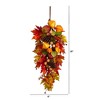 Nearly Natural 35” Autumn Maple Leaf and Berries Fall Teardrop - 2 of 4