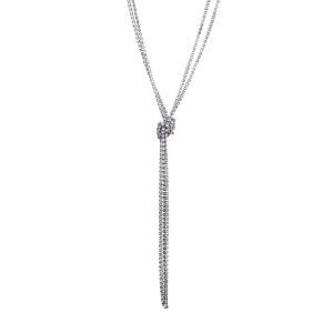 Adornia Silver Crystal 32" Tennis Knotted Lariat - 1 of 1
