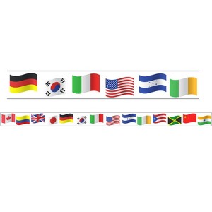 Charles Leonard Magnetic Straight Borders/Trims, 1.5" x 24", World Flags Theme, Pack of 12 (Pack of 2) - 1 of 1