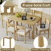 7-Piece Retro Dining Set for 6,Vintage 59.8'' Rectangular Table with Upholstered Chairs for Dining Room-Baofuwish - 3 of 4