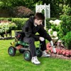 Tangkula Rolling Garden Cart Work Seat Height Adjustable Swivel Stool Cart with Removable Cushion & 2 Steering Handles - 2 of 4