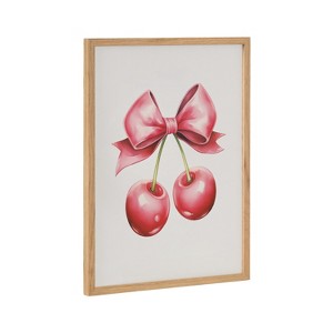 Kate & Laurel All Things Decor 12"x16" Gallery Coquette Preppy Girly Red Pink Bow Cherries Print by The Creative Bunch Studio Natural - 1 of 4