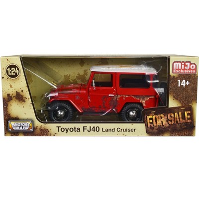 Toyota FJ40 Land Cruiser Red with White Top (Rusted Version) 