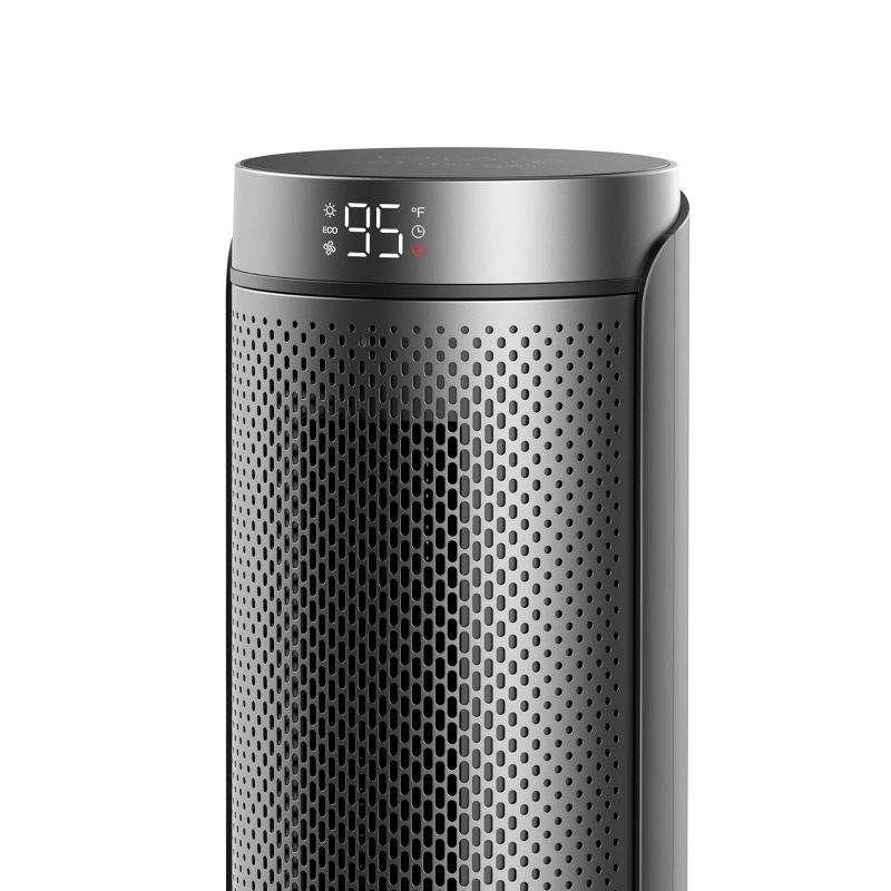 Dreo 1500W Solaris Plus PTC Heating Oscillating Tower Space Heater with Remote Silver, 3 of 7