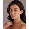 14K Gold Chain Earrings for Women | Double Piercing Dangle Chain Huggie Hoop Earrings | Cubic Zirconia Pearl Stud Ear Cuff Earrings for Women - 3 of 4