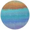 Aqua And Orange Ombre Washable Indoor Outdoor Area Rug - 4 of 4