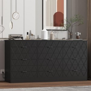 ODK 9 Drawer Dresser for Bedroom, 63'' Wooden Modern Chest of Drawers for Closet, Storage Organizer for Living Room, Hallway, Bedroom - 1 of 4