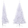 vidaXL Artificial Half Christmas Tree White PVC, Steel 59.1 in high - 7 x 4 ft White - 3 of 4