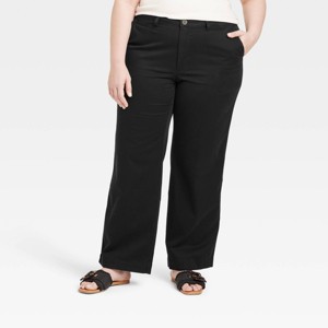 Women's Mid-Rise Straight Leg Relaxed Chino Pants - Universal Thread™ - 1 of 3