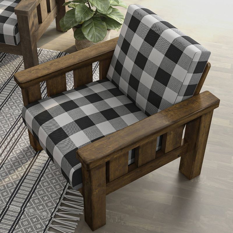 Jovie Gingham Rustic Wide Armchair - HOMES: Inside + Out, 3 of 7