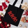 City Creek Prints Diagonal Ho Ho Ho Canvas Tote Bag - 15x16 - Black - 2 of 2