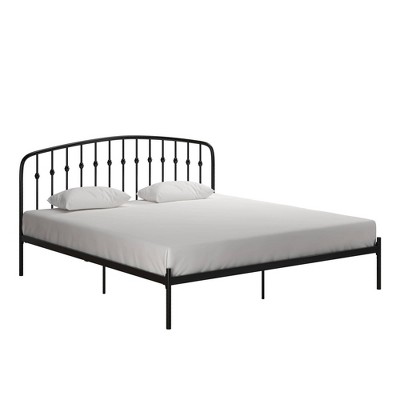 King Remi Metal Platform Bed Frame Black - Room & Joy: Modern Style, No ...