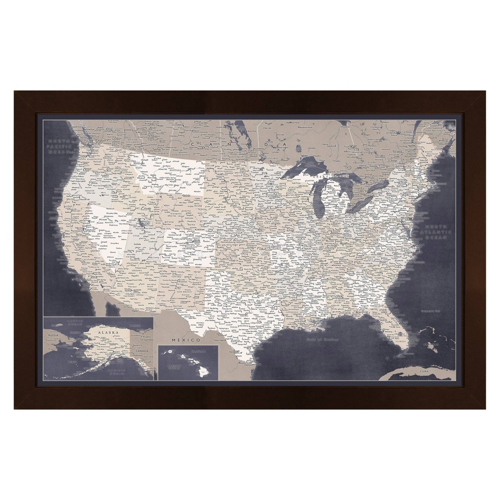 Photos - Wallpaper Home Magnetics US Map - XL Midnight Blue