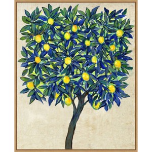 Amanti Art 23" x 28" Lemon Tree Composition II by Tim O'Toole Framed Canvas Wall Art Print : Citrus Harvest, Botanical Lithograph - 1 of 4