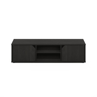 Espresso Composite Wood TV Stand with Cabinets and Fireplace