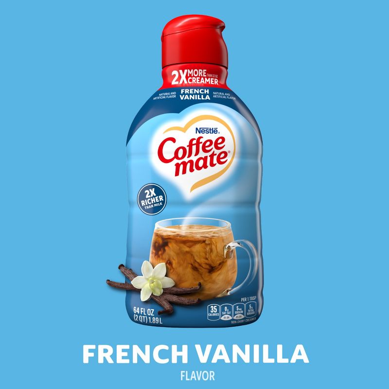 Coffee mate French Vanilla Coffee Creamer - 64 fl oz (2qt), 4 of 16