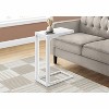 Monarch Specialties Accent Table C-Shaped End Side Snack Living Room Bedroom Metal Laminate White Contemporary Modern - 4 of 4