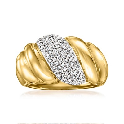 Ross-Simons 0.33 ct. t.w. Diamond Shrimp Ring in 18kt Yellow Gold