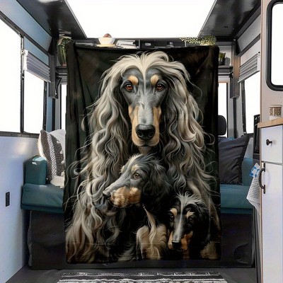 Afghan Hound Pattern Four Seasons Car Nap Blanket Flannel Blanket Soft, Non-Shedding, All-Season Throw for Sofa, Bed