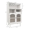 Sevobal Utility Storage Cabinets, Freestanding Cabinet with Transparent Doors and Open Shelves for Living Room Kitchen, White, 27.55"*15.74"*50.3" - 4 of 4