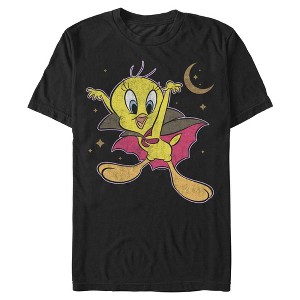Mens Looney Tunes Mythical Dracula Cape Tweety T Shirt - 1 of 4