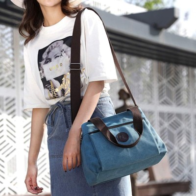 BEAFUP Hobo Handbags:Canvas Crossbody Bag with Multi-Compartment Design for Women, Medium Satchel with Vintage Charm