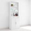 Tall Bathroom Storage Cabinet with 2 Doors, 2 Drawers, and 3 Open Shelves, Freestanding Organizer with Adjustable Shelf - 4 of 4