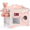 ROBOTIME Doll Furniture Wooden Baby Doll Changing Table with Baby Doll Crib, Laundry, Bottle Sterilizer, Pretend Play Toy, Pink, 12.3"*27.5"*20.4" - 2 of 4