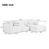 4-Seater Sofa with Detachable Footstool, Sofa for Living Rooms, Double-Needle Cut Fabric Sofa with Sponge Cushions-Coolbibila - 4 of 4
