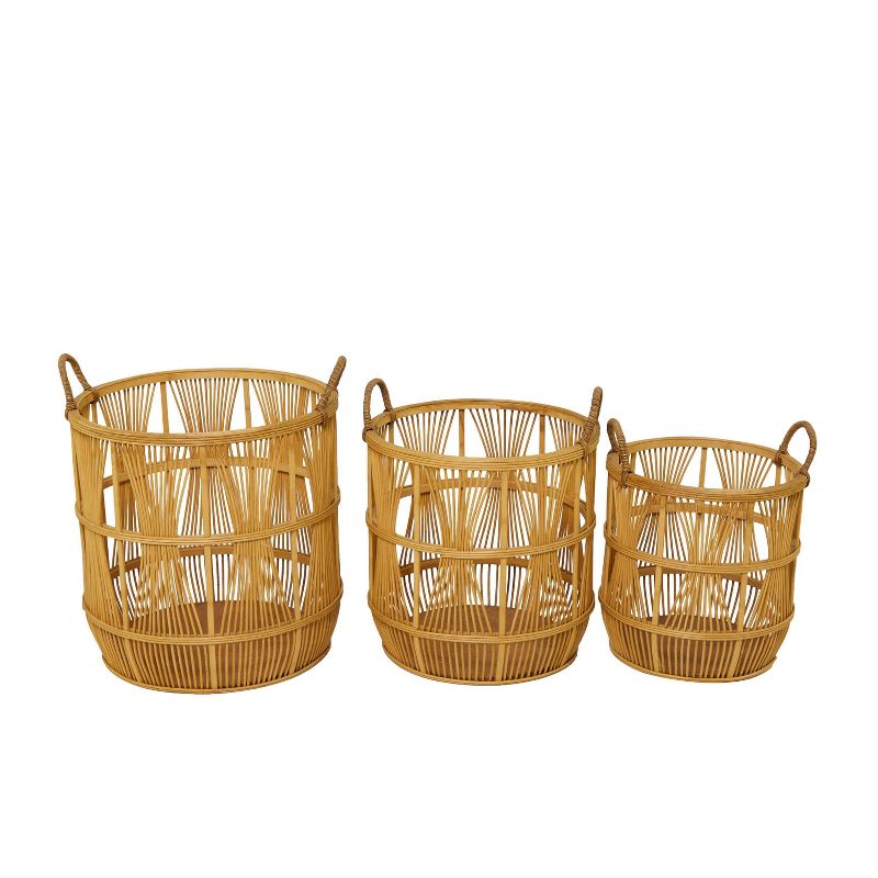 Set of 3 Wood Baskets Brown - Olivia &#38; May, 2 of 6