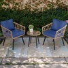 Aoodor Outdoor Chair Cushions Set of 2, Water Resistant Outdoor Deep Seat Cushions with Handle and Adjustable Straps - 2 of 4
