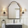 30x20 Inch Black Wrought Iron Scalloped Arched Mirror Cabinet - Decorative Large Wall Mirror Decor with Metal Frame Ideal for Living and Bathroom - 2 of 4