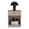 Elevate Your Space with Vynxaria's Nightstand: Elegant Light Gray Finish, Single Drawer, and Lower Shelf for Stylish Storage Solutions - 3 of 4