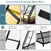 VINGLI Twin Over Full Bunk Bed for Kids/Adults with Stairs Flat Rungs, Heavy Duty Metal Slats, No Box Spring Needed, Black - 3 of 4