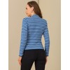 INSPIRE CHIC Women's Notched Collar Long Sleeve Button Front Striped Blazer - 4 of 4