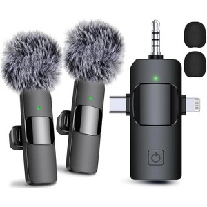 Mini Mic Pro 3 in 1 Wireless Microphone for Camera, iPhone, Lavalier Microphone for Video Recording - 1 of 4