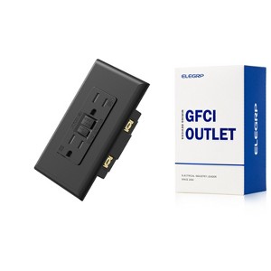 ELEGRP GFCI Outlet 15 Amp, Self-Test Electrical Outlet, Tamper Resistant GFCI Receptacle with Screwless Wall Plate, UL Listed, Black 1PC - 1 of 1